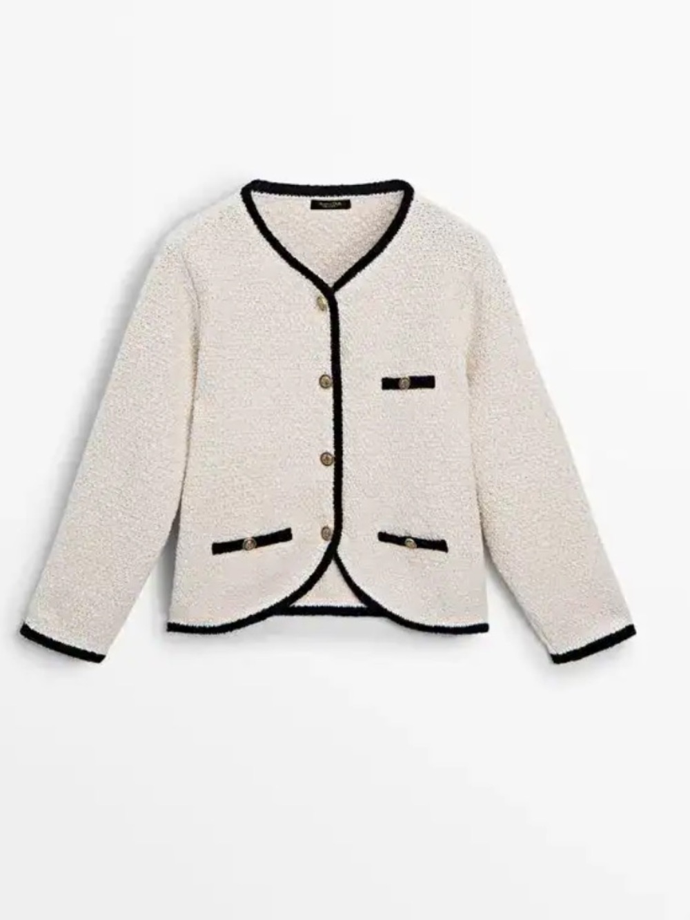 MASSIMO DUTTI
Contrast Textured Knit Cardigan